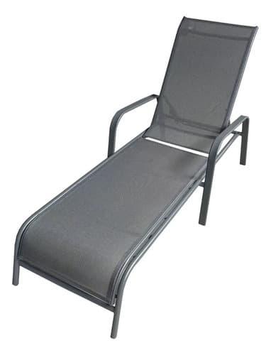 Reposera Tushop Gris Oscuro 6 Posiciones Acero Textilina Exterior