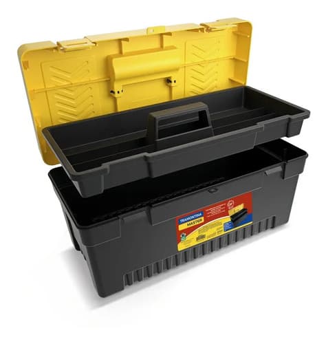 Caja De Herramientas Tramontina 43803020 De Plástico 24cm X 50.8cm X 24cm Negra Y Amarilla Negro/amarillo