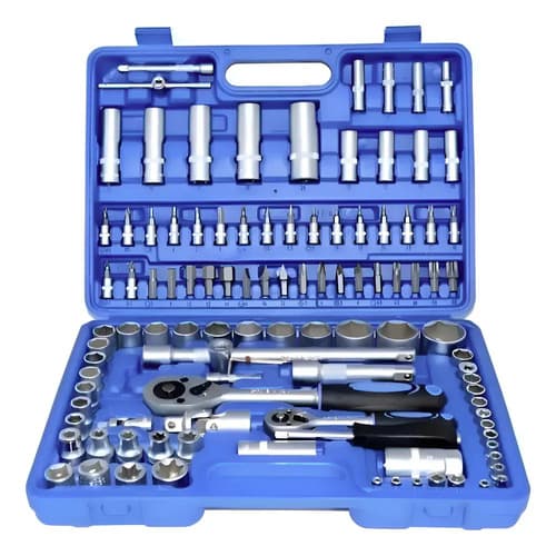 Set Kit Herramientas 108 Pcs Tubos Llaves Criquet Puntas Azul