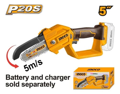 Mini Moto Sierra 5 PuLG P20s Ingco Cgsli2058 S/bat S/car Naranja Claro
