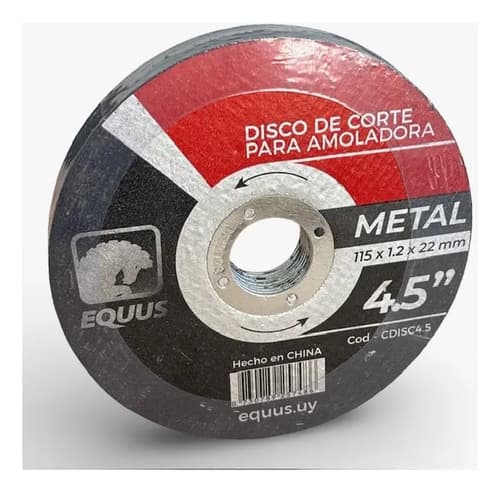 Disco Abrasivo Para Metal 4.5 Equus X 10 Unidades Negro