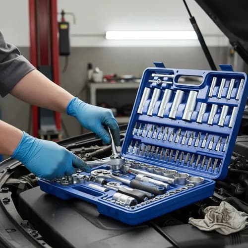 Set Kit Herramientas 108 Pcs Tubos Llaves Criquet Puntas Azul