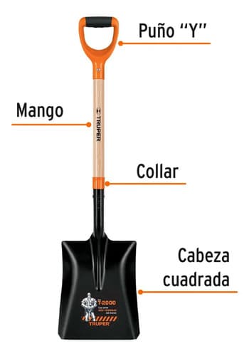 Kit Pala Cuadrada + Talacho-pico 2.5lb Truper