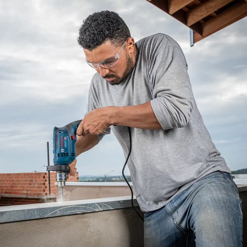 Taladro Percutor Atornillador Eléctrico De 13mm Bosch Gsb 13 Re - 0 601 2b8 0e0 + Accesorios Con Caja De Cartón Azul 60hz