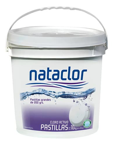 Pastillas De Cloro Nataclor En Balde De 10 Kg Con 90% De Concentración