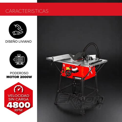 Sierra Circular Banco Pie Kommberg Ingletadora 1800w 255mm