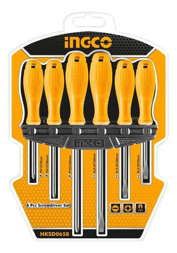 Juego 6pcs (eco) Amarillo Destornilladores Ingco Hksd0658