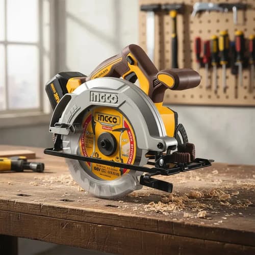 Sierra Circular Bateria P20s 165mm Ingco Csli1652 Color Amarillo Frecuencia 50-60
