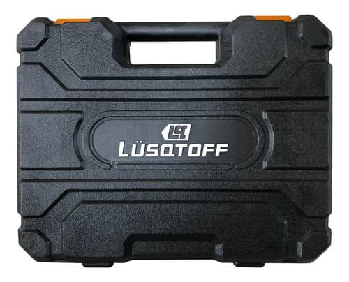 Taladro Atornillador Inalambrico Lusqtoff 2 Baterias 12v + Kit 32 Acc Naranja