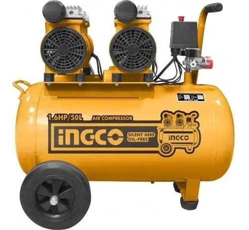 Compresor De Aire (libre De Aceite) 50lt 2x08hp Ingco Acs Ma Color Amarillo Frecuencia 50 Hz/60 Hz