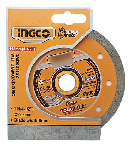 Disco Continuo Corte Humedo 4 1/2 115mm Ingco Dmd021152 Amarillo