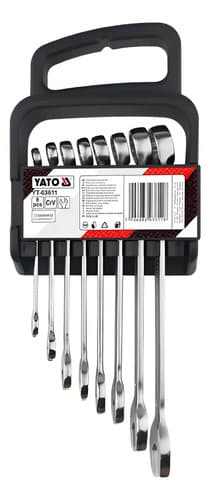Juego De Llaves Combinadas 8 Piezas 8 A 19mm Taller Yato Pla Plateado