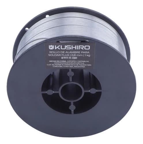 Rollo De Alambre Flux Para Soldar Sin Gas 0,8mm 1 Kilo Plateado