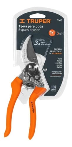 Tijera Podar Aluminio Profesional Truper T-45 Color Naranja