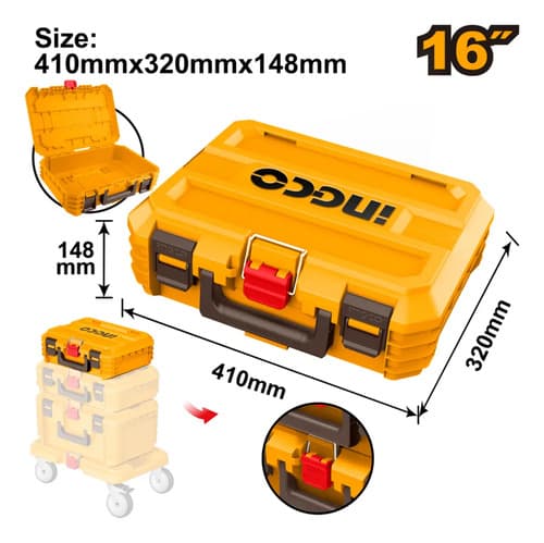 Caja De Herramienta Apilables De Pvc 41x32x14,8 Naranja