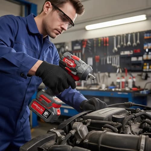 Llave De Impacto Inalámbrica Brushless Equus 21v, 2 Bat 4.0a Rojo 50/60