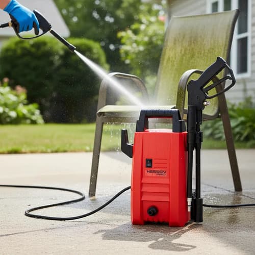 Hidrolavadora Eléctrica Hessen Pro 016-1635 1500w Con 105bar Rojo 50 Hz