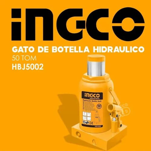 Gato Hidráulico Botella Ingco Hbj5002 50 Tons 47cm