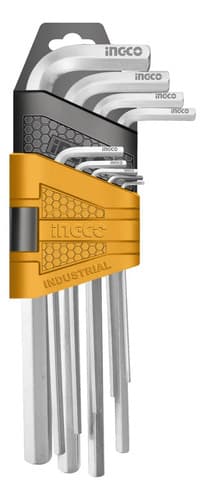 Juego 9 Llaves Allen Cromo Vanadio 1.5 A 10mm Ingco Hhk11091