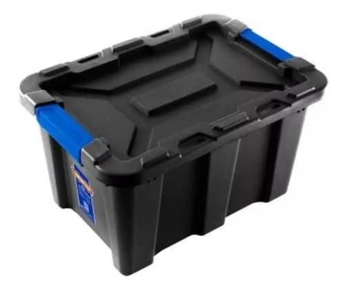 Caja Contenedor Plastico Apilable Negro 40lt Wadfow Wtb3340 Negro
