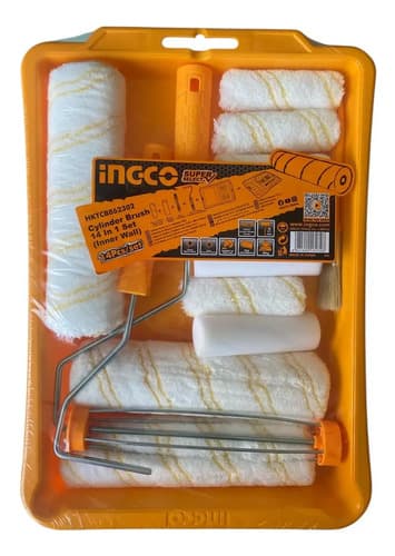 Set Kit Rodillo Pintura + Bandeja 14 En 1 Ingco Hktcb862302
