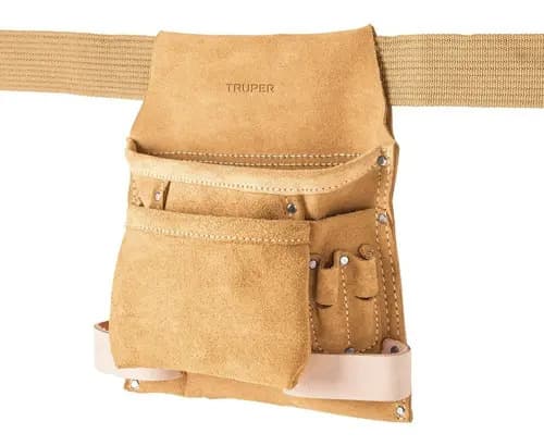 Porta Herramientas De Carnaza Con 10 Compartimentos, Truper