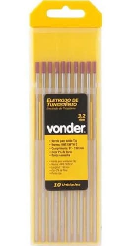 Varilla De Electrodo De Tungsteno Con 2% De Torio, Punta Roja De 3,2 Mm Bordó