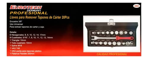 Extractor Tapon Carter Y Caja - Juego X20 Dados + Mango | Eurotech