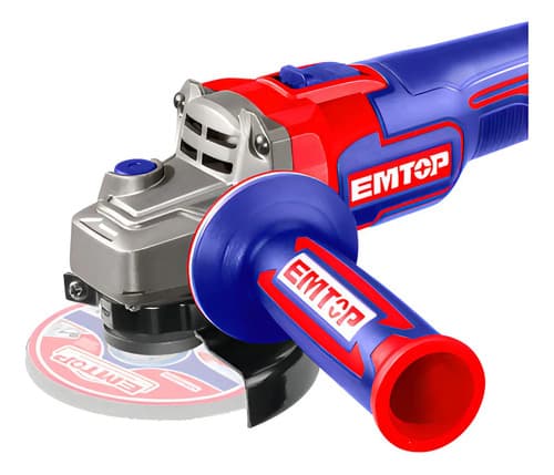 Amoladora A Bateria 20v Valija Emtop Con Bateria Y Cargador Rojo