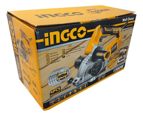 Acanaladora 4 Discos 1500w 8500 Rpm Ingco Wlc15008 Amarillo 1500w
