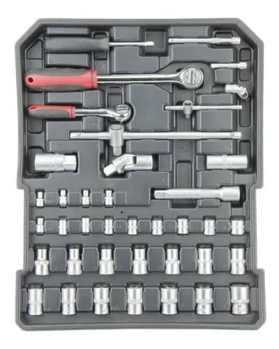 Valija Caja Herramientas Accesorios 187 Pzas Completa - Smf Color Plateado