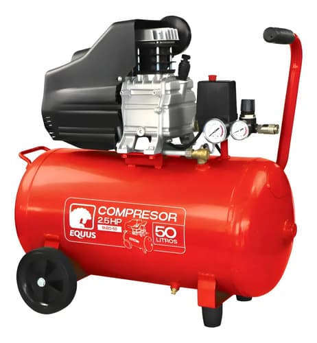 Compresor 2.5hp 50 Lts Equus, 24 Meses De Garantia Rojo 220v Monofásica