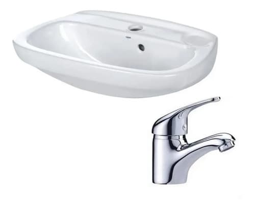 Grifería Canilla Monocomando Lavatorio Baño Recta Plateado