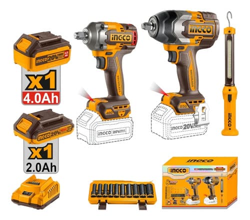 Combo 2 Llave De Impacto+linterna+2 Bat Y Mas Cosli2411 -smf Color Naranja Claro Frecuencia 50/60hz