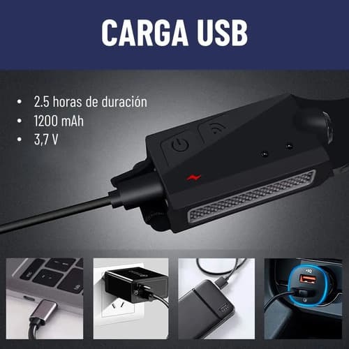 Linterna Frontal Luz Led Camping De Cabeza Maxwell Blanco Negro