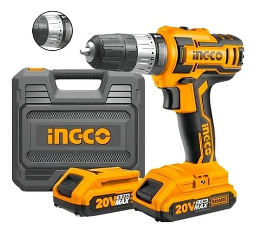 Taladro Atornillador 20v Percutor P20s Ingco Cidli200215 Color Amarillo/negro Frecuencia 50 Hz/60 Hz