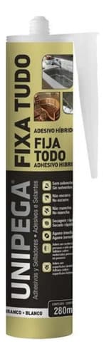 Sellador De Silicona Unipega Fixa Tudo Transparente Blanco Glaciar En Tubo 280ml
