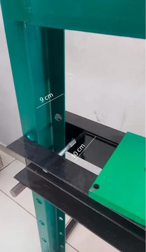 Prensa Hidraulica 20 Ton Rango De 0 A 610 Mm Con Gato Color Verde