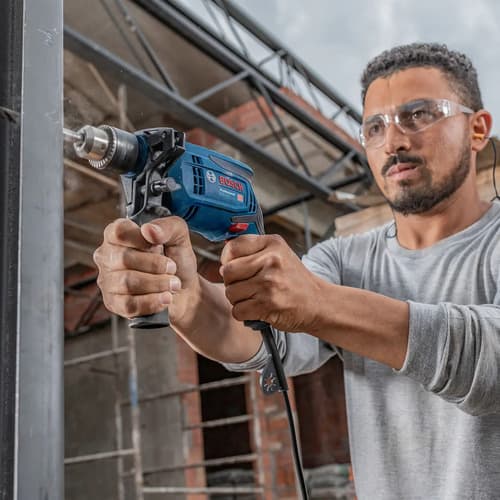 Taladro Percutor Atornillador Eléctrico De 13mm Bosch Gsb 13 Re - 0 601 2b8 0e0 + Accesorios Con Caja De Cartón Azul 60hz
