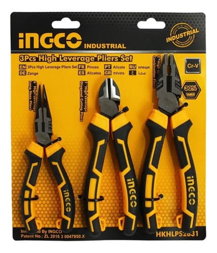 Juego 3 Pinzas Universal Alicate Diagonal Pinza Ingco