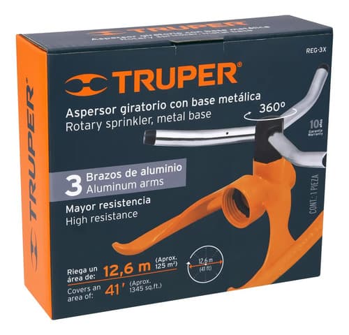 Regadores Jardin Metálico 3 Brazos Con Acople Truper Reg-3x