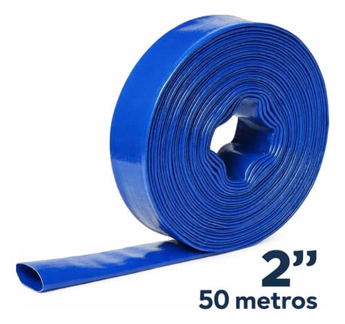 Manguera Plana Motobomba Pvc 4 Bar Riego Layflat 2 Pulgadas 50mts Azul Gac-101159 Gaccoa