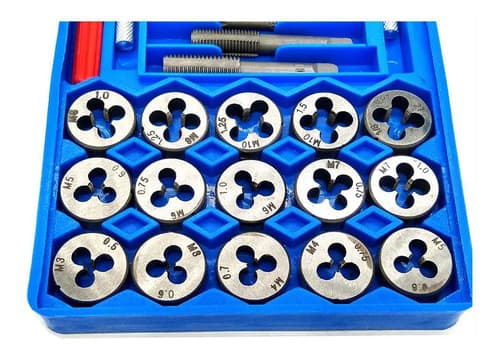 Juego De Terrajas Macho Y Hembra 40 Piezas Acero Al Carbono Azul