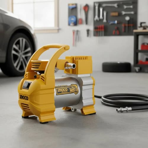 Compresor Inflador Ingco Conecta A Auto 10 Bar Color Naranja Frecuencia 10a Naranja Claro
