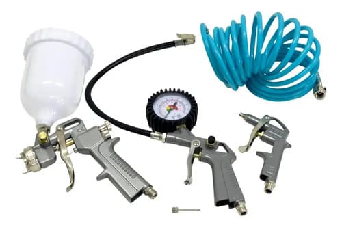Compresor Energy 40l 2hp 1500w Con Kit 5 Monofásico Celeste Monofásica