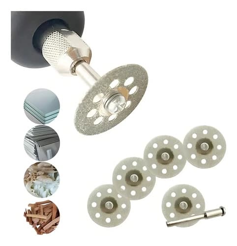 6 Discos De Corte Diamantados Mini Torno 22mm Electroimporta Color Gris