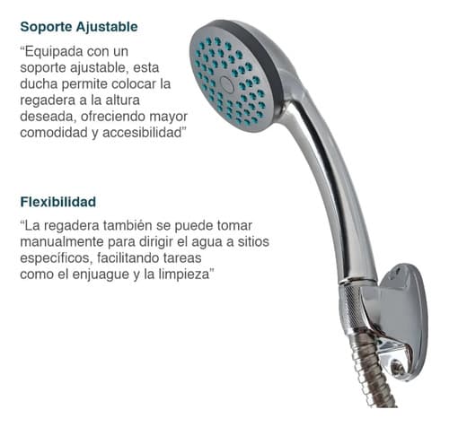 Monocomando Ducha Sin Canilla Griferia Acabado Brillante Color Plateado