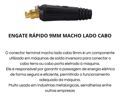 Kit De Conectores De Soldadura De 9 Mm Con Inversor De 4 Ganchos Con Electrodos De Plasma Mig Tig De 2 Machos Y 2 Hembras