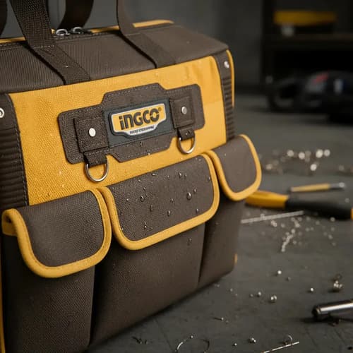 Bolso De Herramientas 20 Maletín Chaleco Cinturón Ingco Marrón Oscuro
