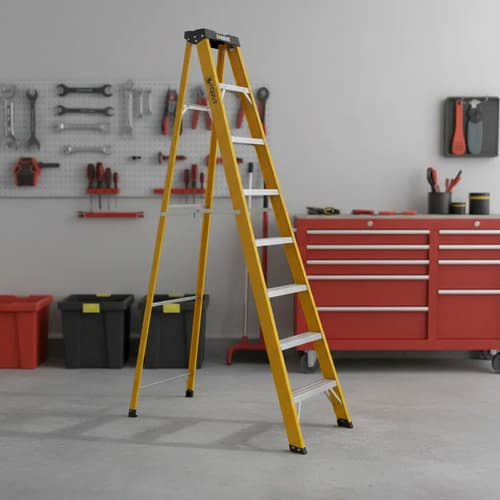 Escalera De Fibra De Vidrio 8 Escalones Equus Rojo Rojo